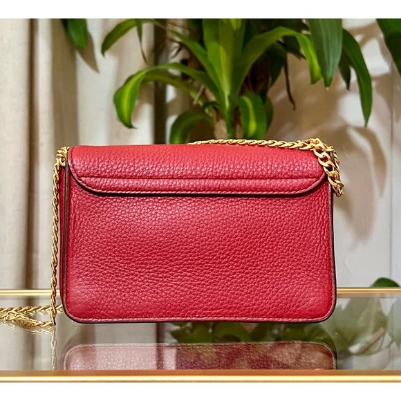 ♦️♦️  TORY BURCH AUTHENTIC RED LEATHER CHELSEA HANDBAG ♦️♦️ - Picture 6 of 14